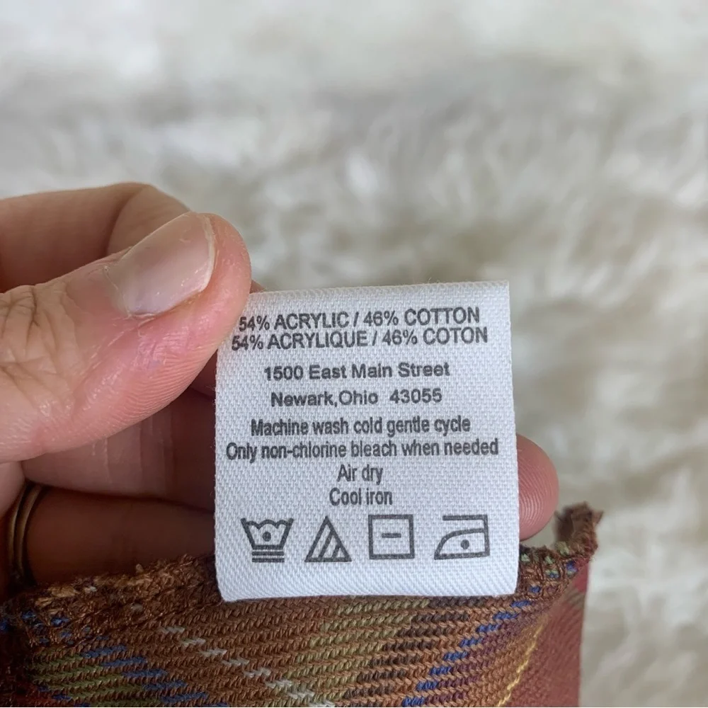 Longaberger Foyer Basket Fabric Liner in Toboso Plaid